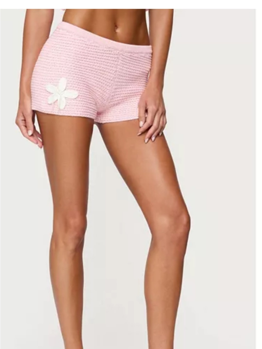 Edicted Tahna Flower Crochet Shorts - Size Medium